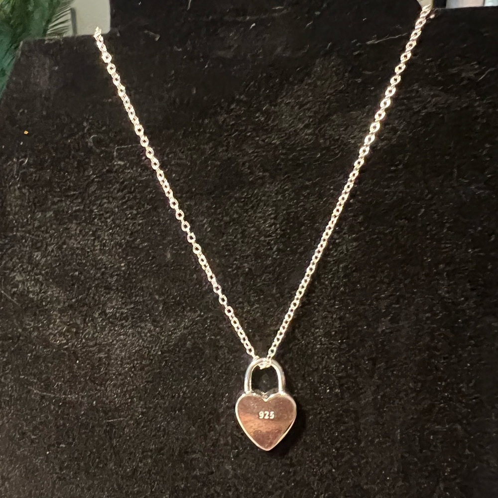 PURE Silver 925 Heart Pendant Necklace chain 16”